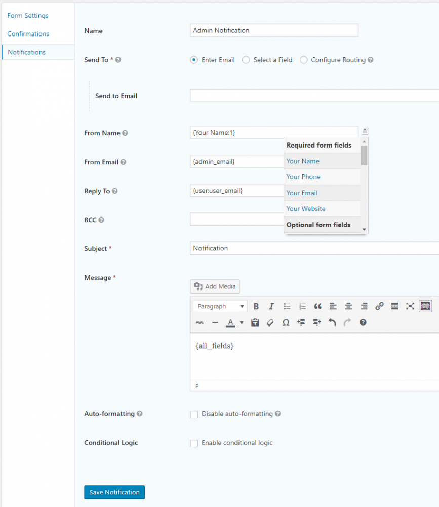 How to Set Up Form Confirmation Emails in WordPress (Gravity Forms)